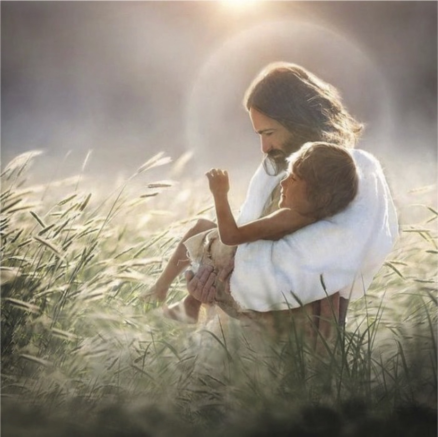 Jesús con niño en brazo